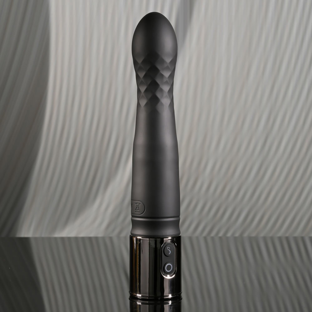 Playboy Pleasure Pleasure Zone thrusting vibrator with tapered textured head and protective case
