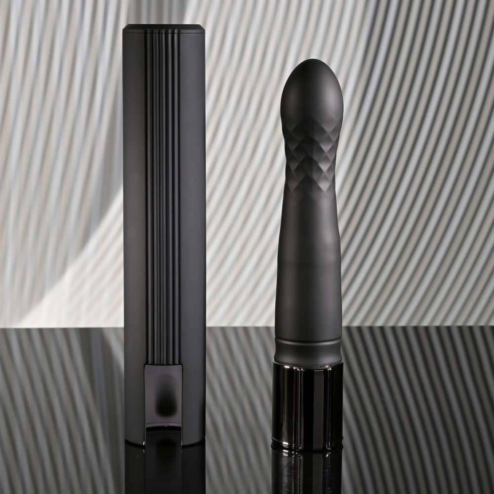 Playboy Pleasure Pleasure Zone thrusting vibrator with tapered textured head and protective case