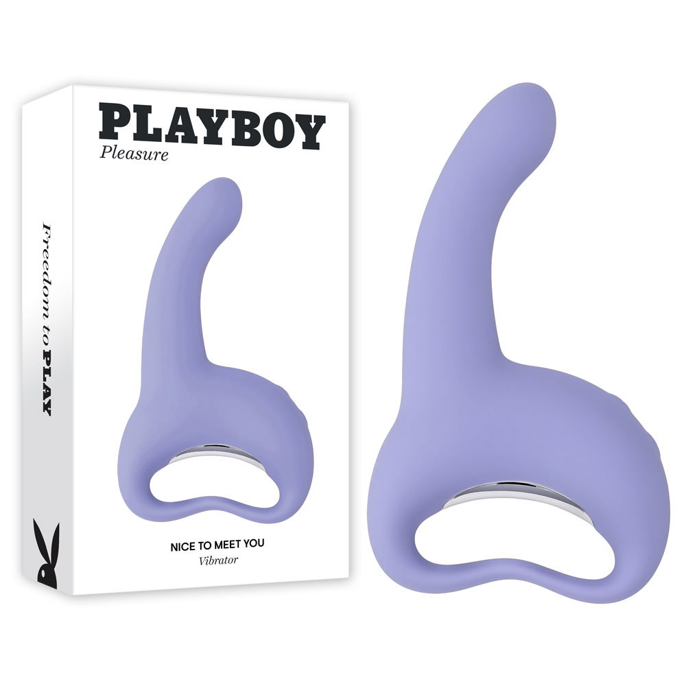 Playboy Pleasure Nice To Meet You curved silicone come-hither vibrator with flexible handle loop