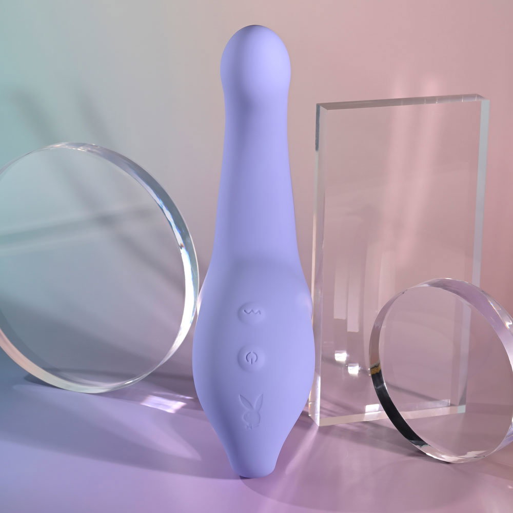 Playboy Pleasure Nice To Meet You curved silicone come-hither vibrator with flexible handle loop
