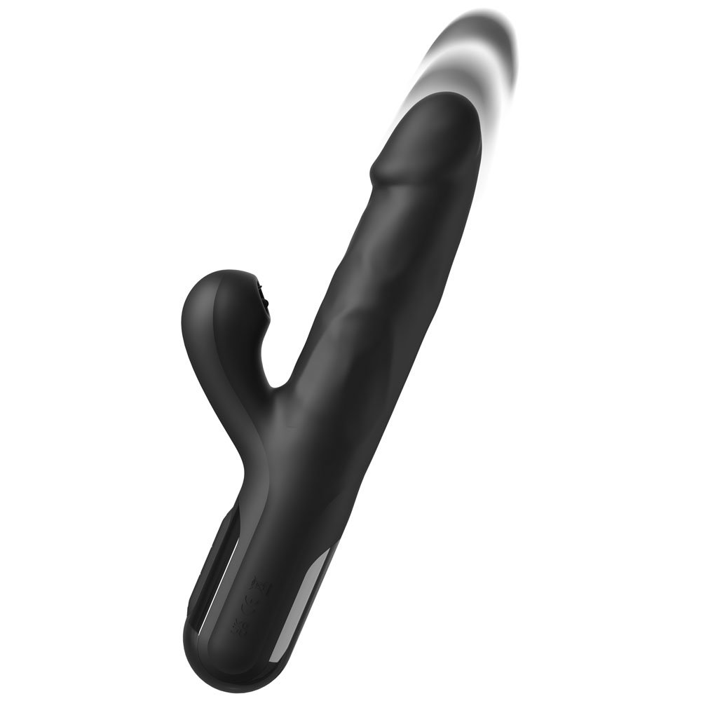 Pipedream FFS Sonix Silicone Thruster rabbit-style vibrator with external stimulator and charging cord