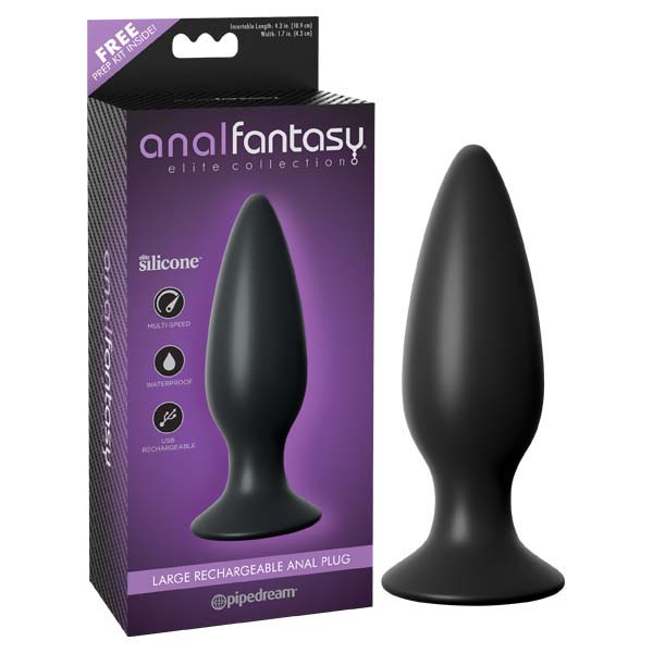 Pipedream Anal Fantasy Elite Large Rechargeable Anal Plug with tapered tip and wide base