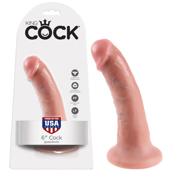 Pipedream King Cock 6 inch realistic flesh-toned dildo with suction cup base