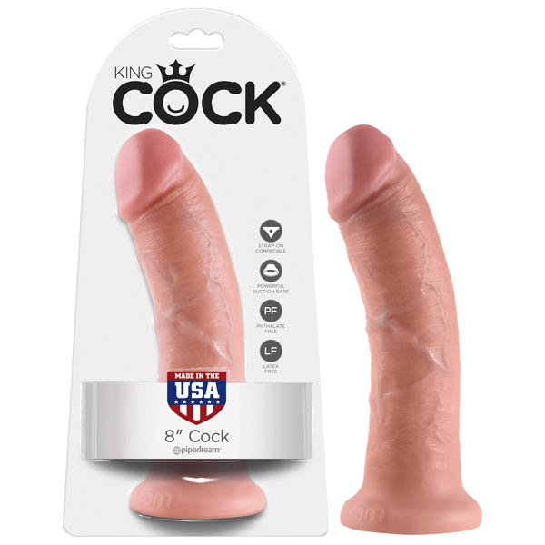 Pipedream King Cock 8 inch realistic flesh-toned dildo with suction cup base