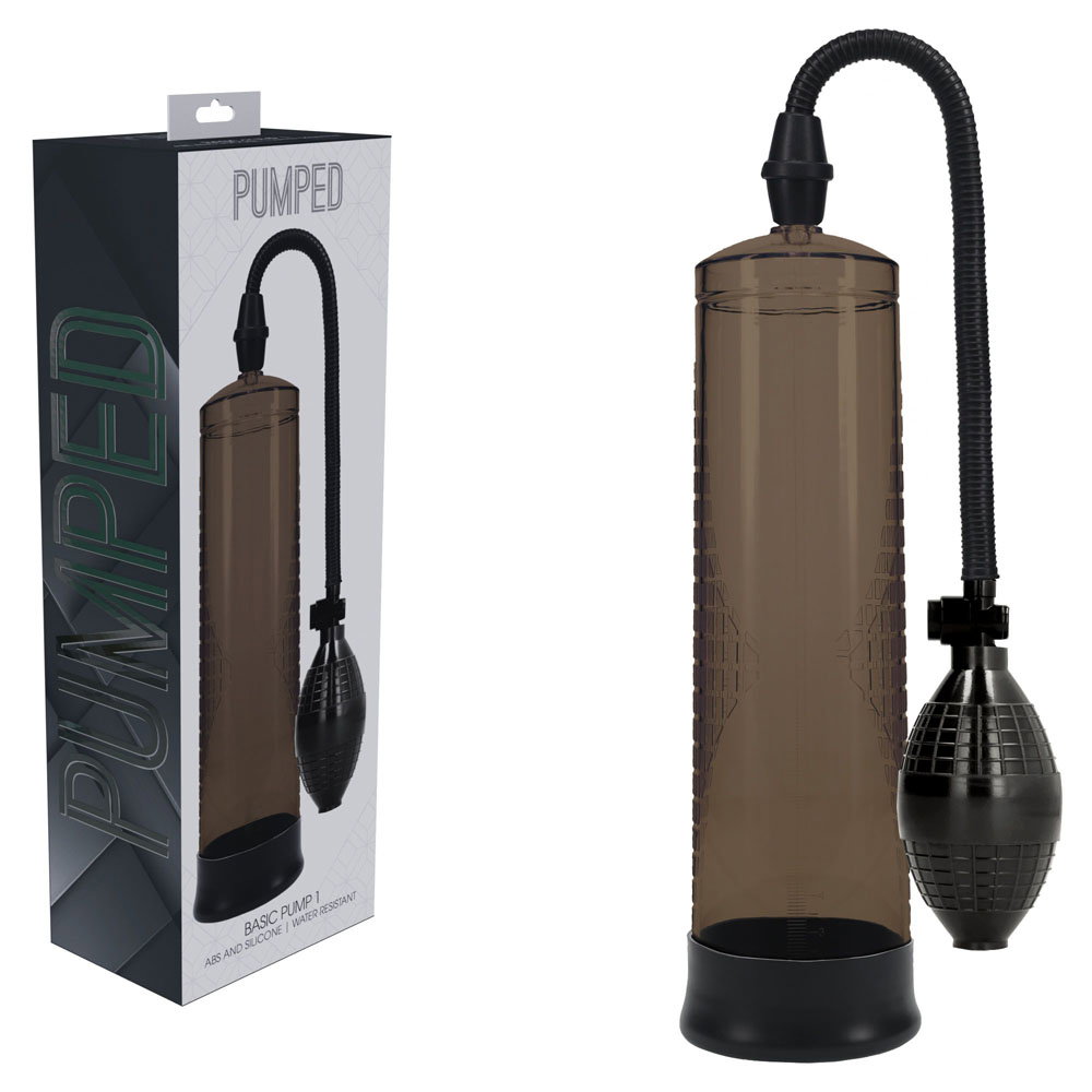 Shots Toys PUMPED Basic Pump 1 in black, an ABS and silicone penis pump with cylinder