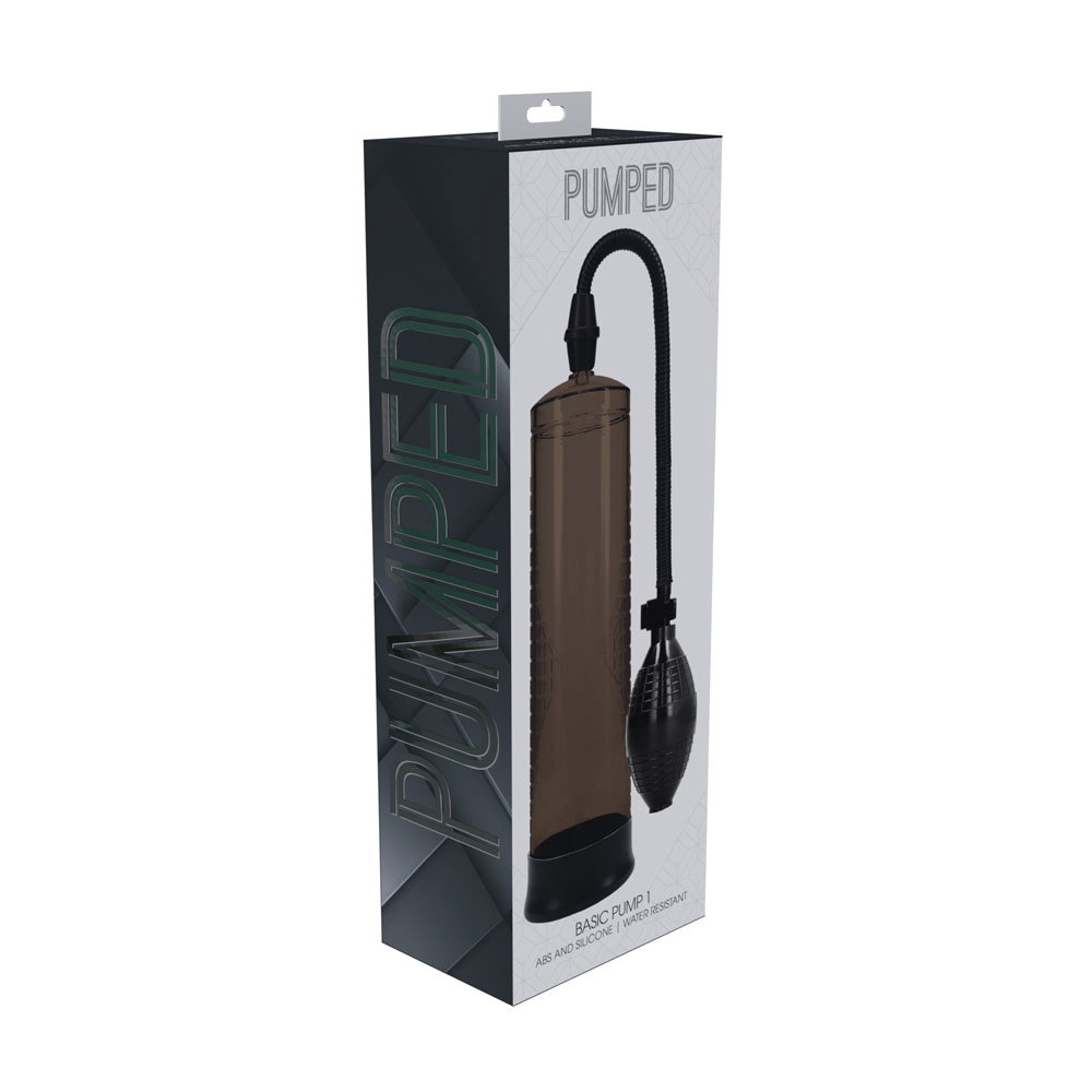Shots Toys PUMPED Basic Pump 1 in black, an ABS and silicone penis pump with cylinder