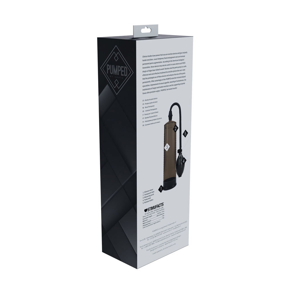 Shots Toys PUMPED Basic Pump 1 in black, an ABS and silicone penis pump with cylinder