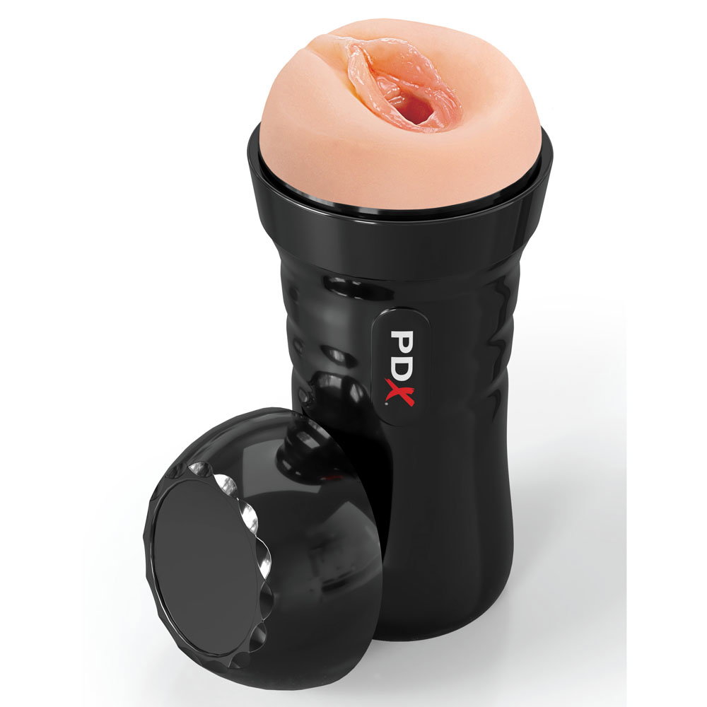 Pipedream Wet Pussies Super Stroker in flesh tone with protective case and removable sleeve