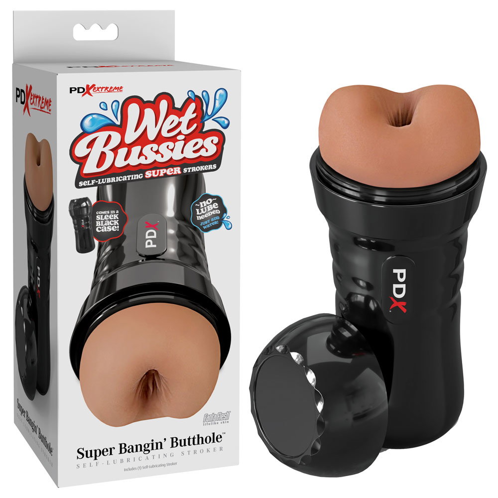 Pipedream Wet Bussies Super Bangin Butt brown masturbator with case