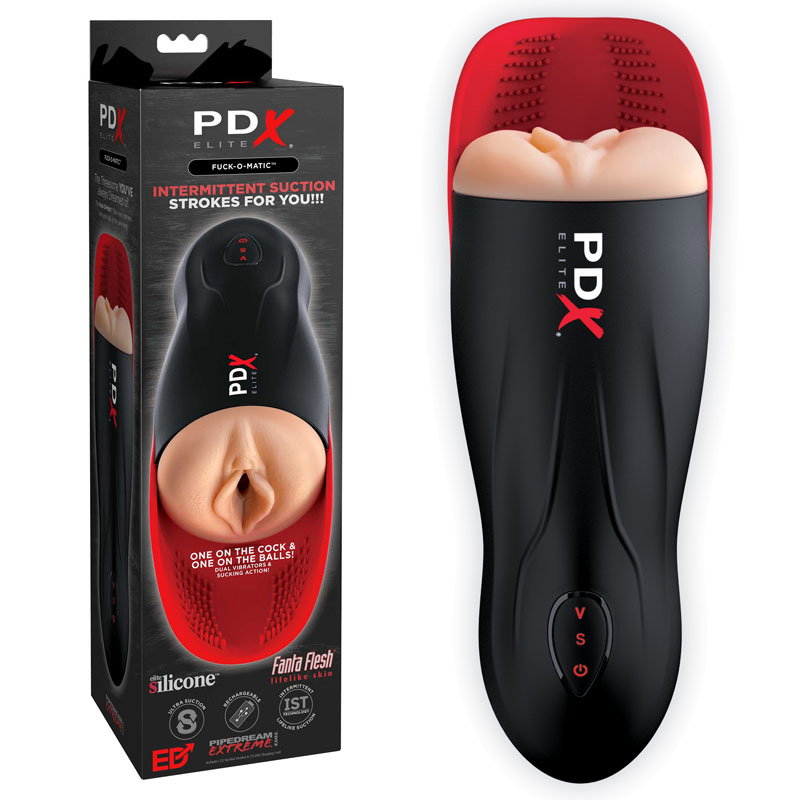 Pipedream PDX Elite Fuck-O-Matic automatic suction masturbator with textured internal sleeve
