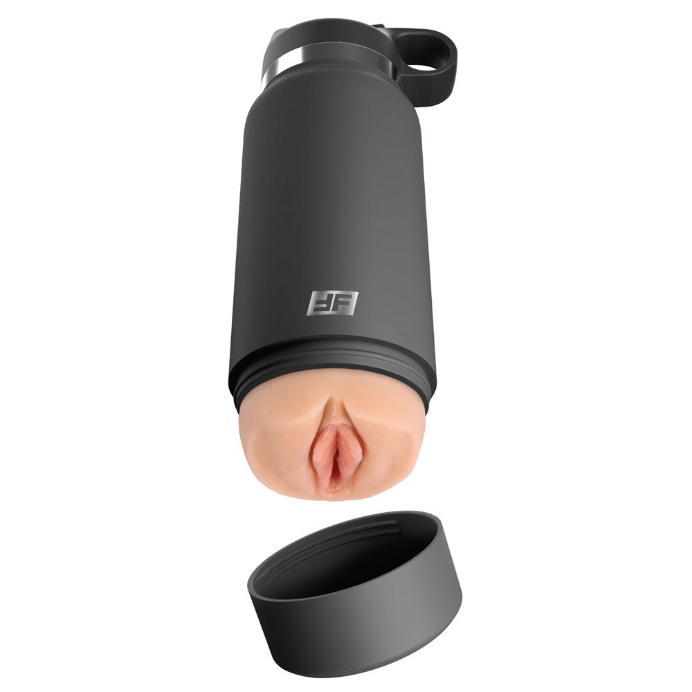 Pipedream PDX Plus Flask Secret Delight masturbator styled like a water bottle, flesh colour