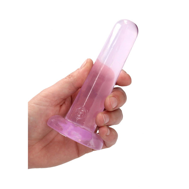 Shots RealRock pink TPE dildo, 13.5 cm, with suction cup base