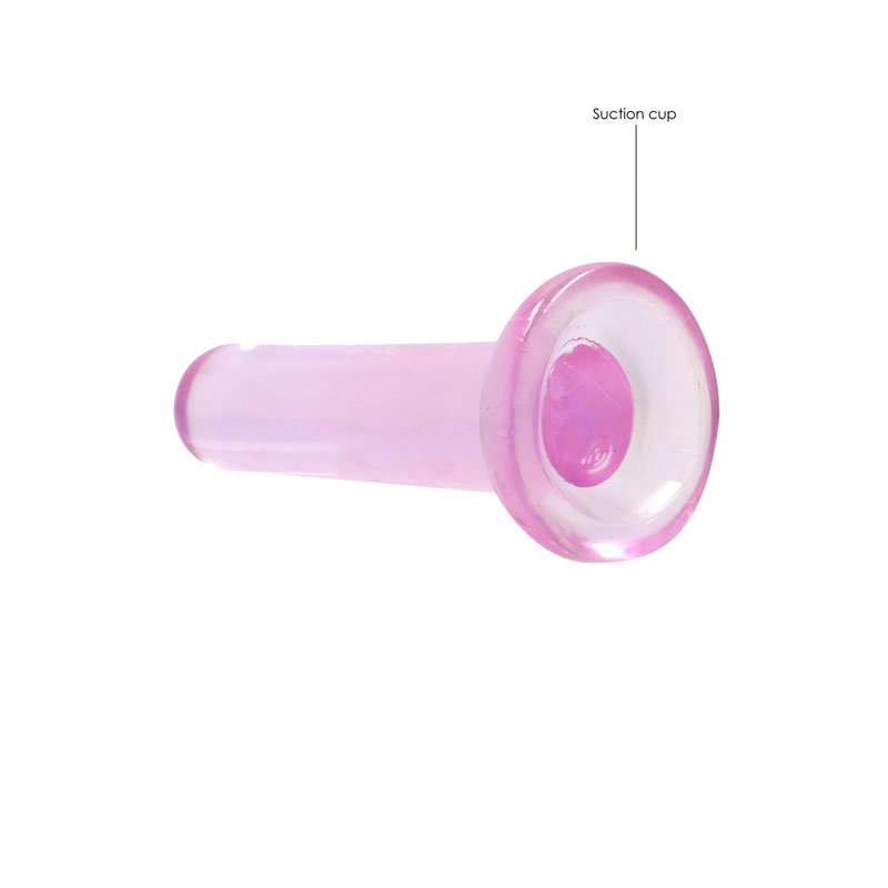 Shots RealRock pink TPE dildo, 13.5 cm, with suction cup base