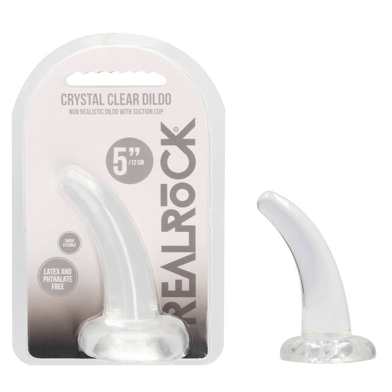 REALROCK clear TPE suction cup dildo, 11.5 cm, by Shots Toys