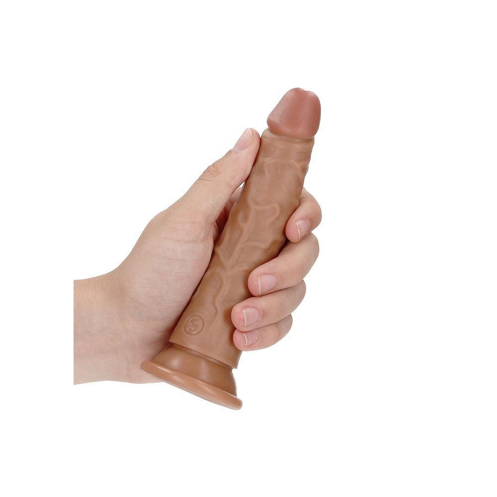 REALROCK realistic slim dildo without balls, 15.5 cm, with suction cup base