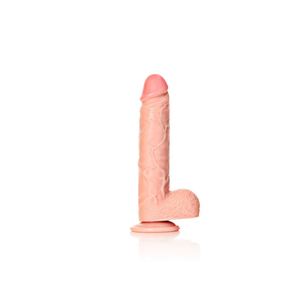 RealRock 23cm straight realistic PVC dildo with balls and suction cup base