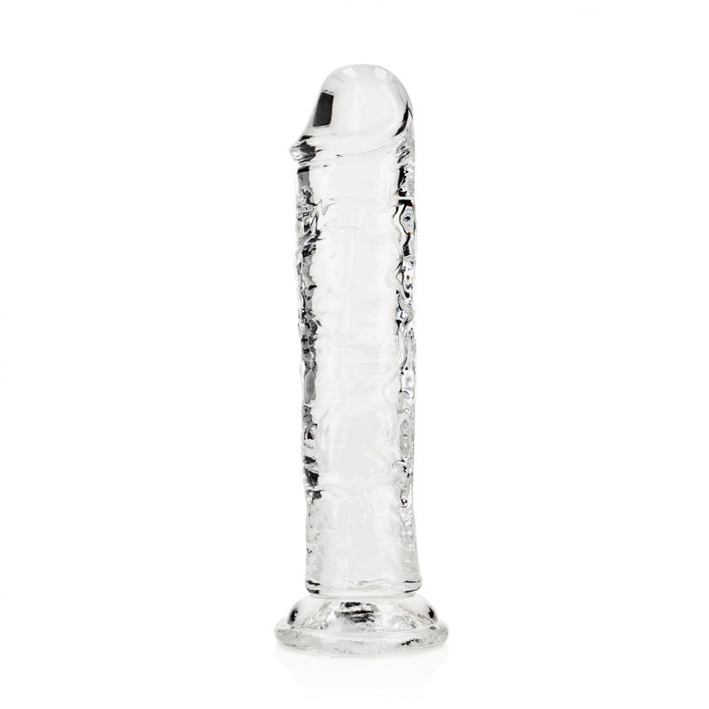 Shots Toys RealRock 18cm clear straight TPE dildo with suction cup base