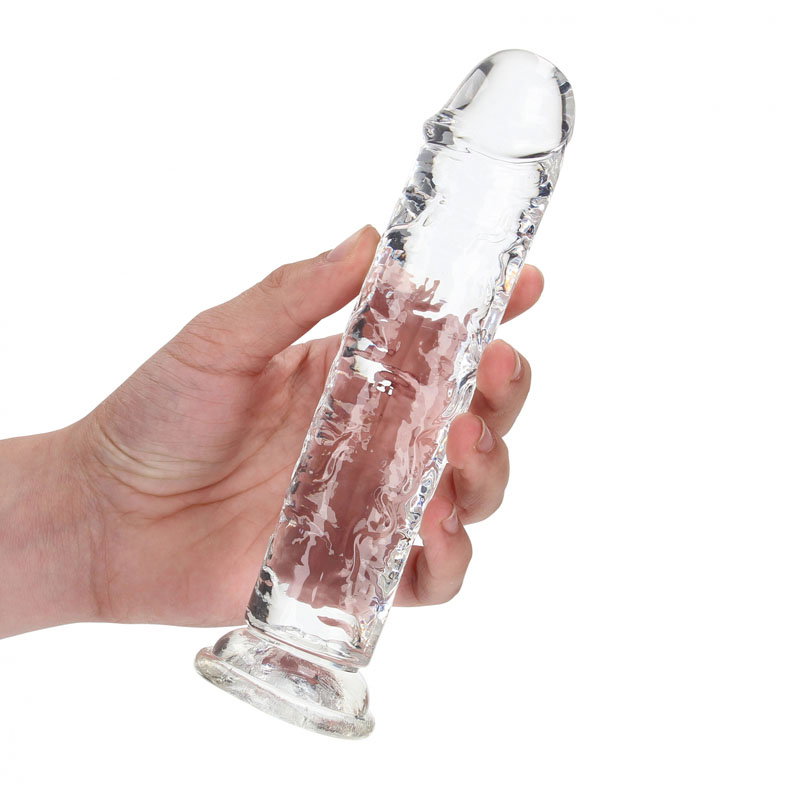 Shots Toys RealRock 18cm clear straight TPE dildo with suction cup base