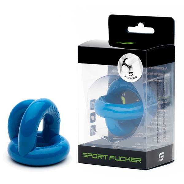 Sport Fucker Half Guard cock ring with splitter design in Police blue Flex TPR