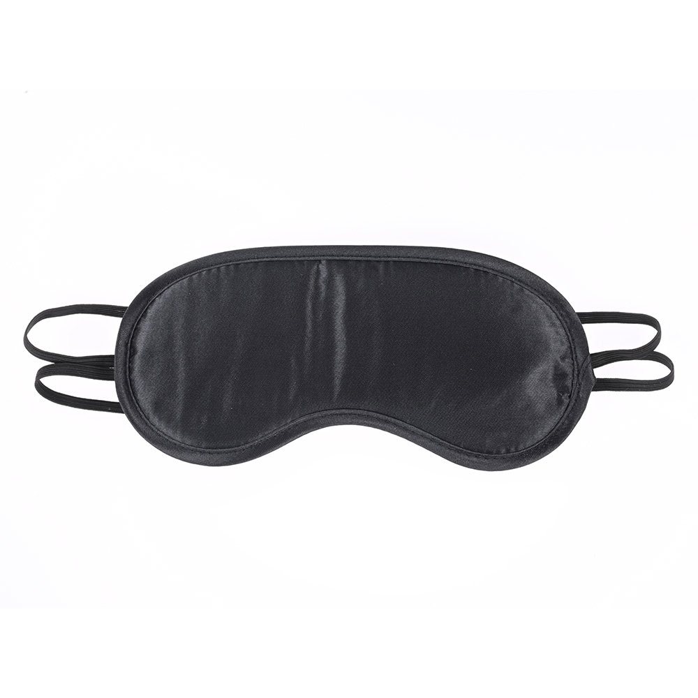 Sportsheets S&M black satin blindfold with elastic strap