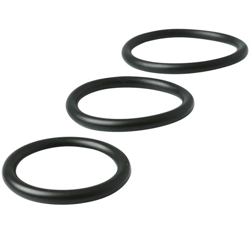 Sportsheets S&M Nitrile Cock Ring 3 Pack showing three stretchy rubber rings in different diameters