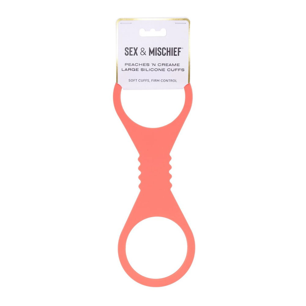 Sportsheets Peaches n CreaMe large silicone restraint cuffs in peach tone