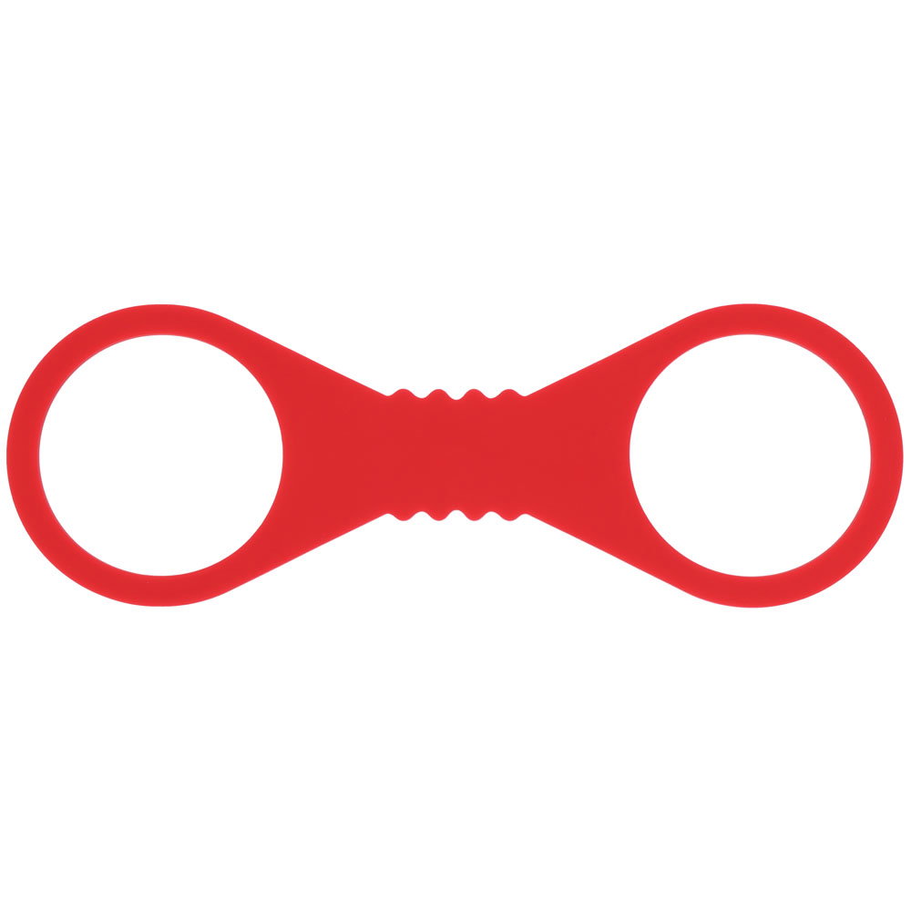 Sportsheets Amor Large Silicone Cuffs in red, a pair of wrist or ankle restraints