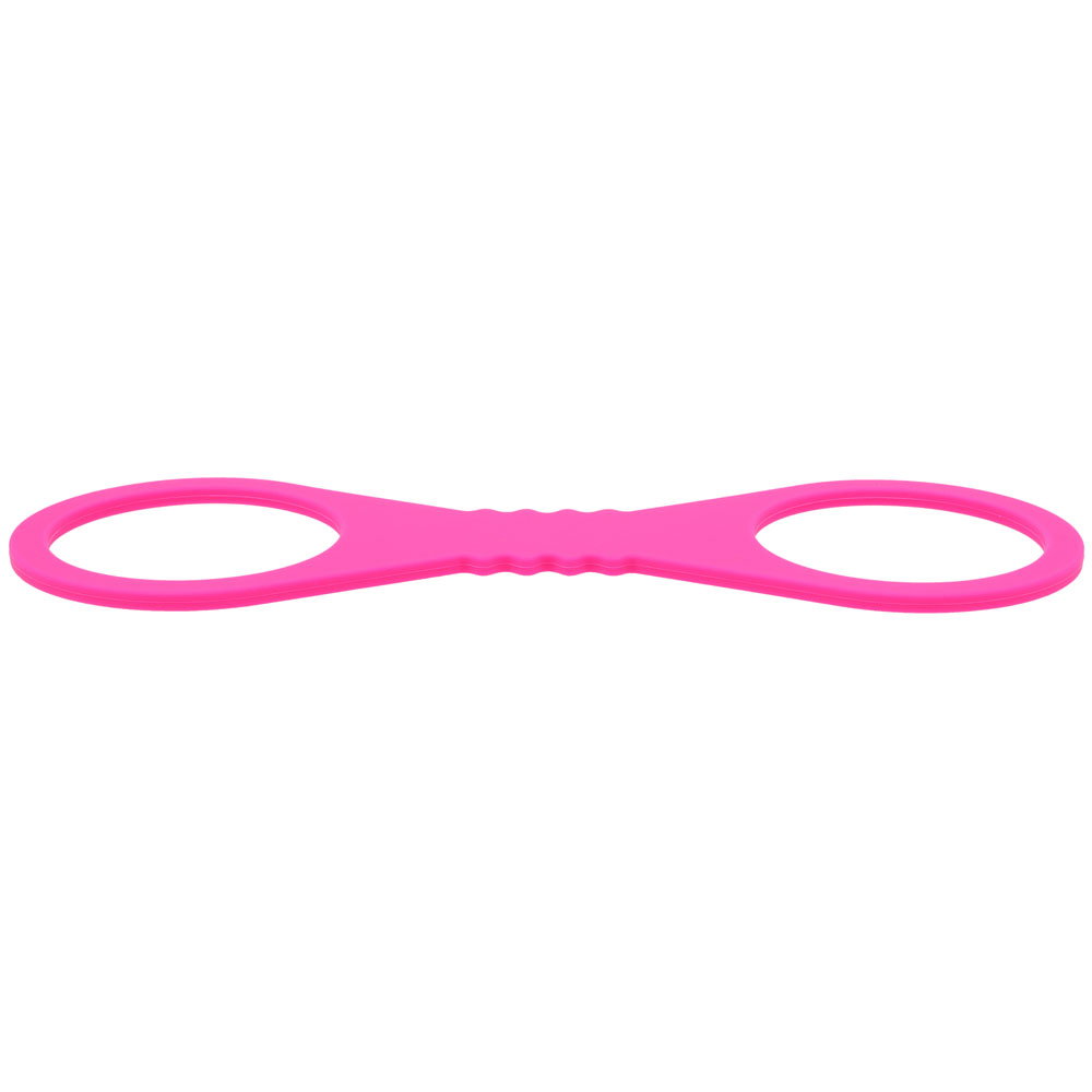 Sportsheets S&M Large Hot Pink Silicone Cuffs, a pair of stretchy restraint cuffs