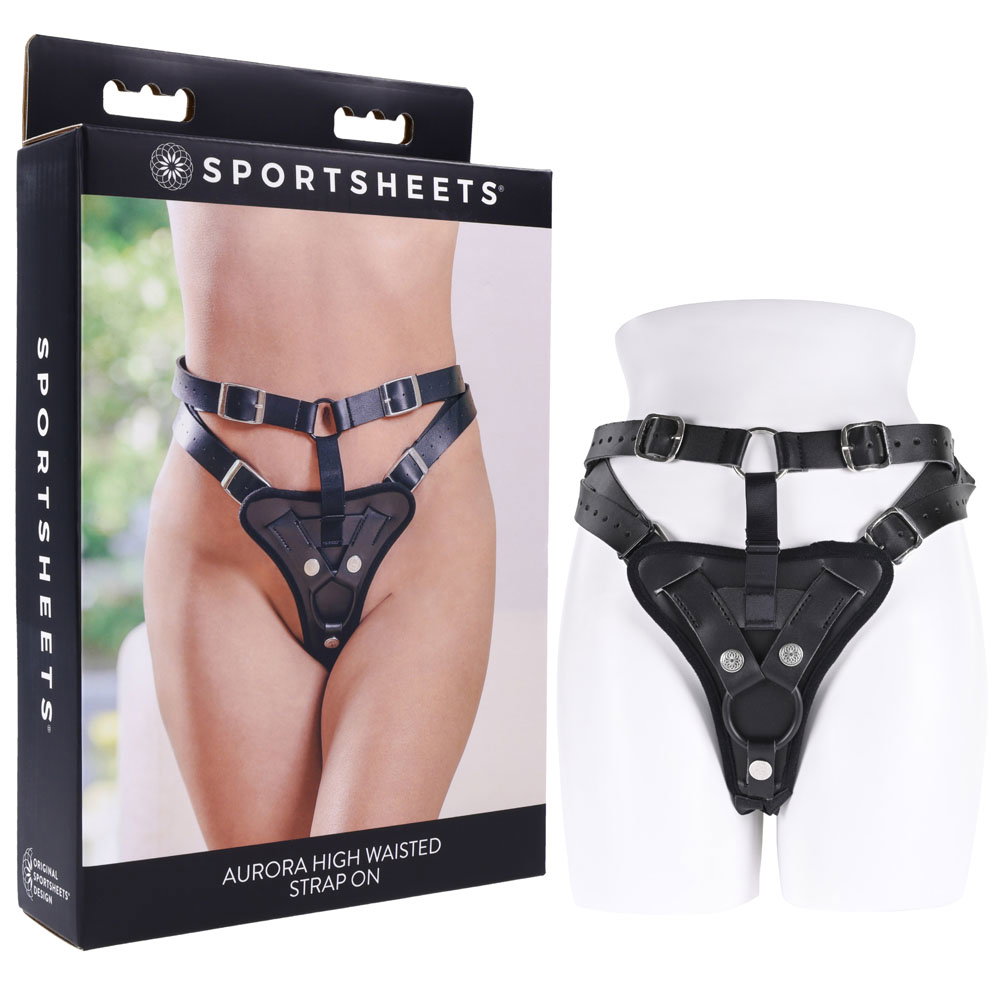 Sportsheets Aurora High Waisted Strap-On Harness with adjustable buckles and O-ring