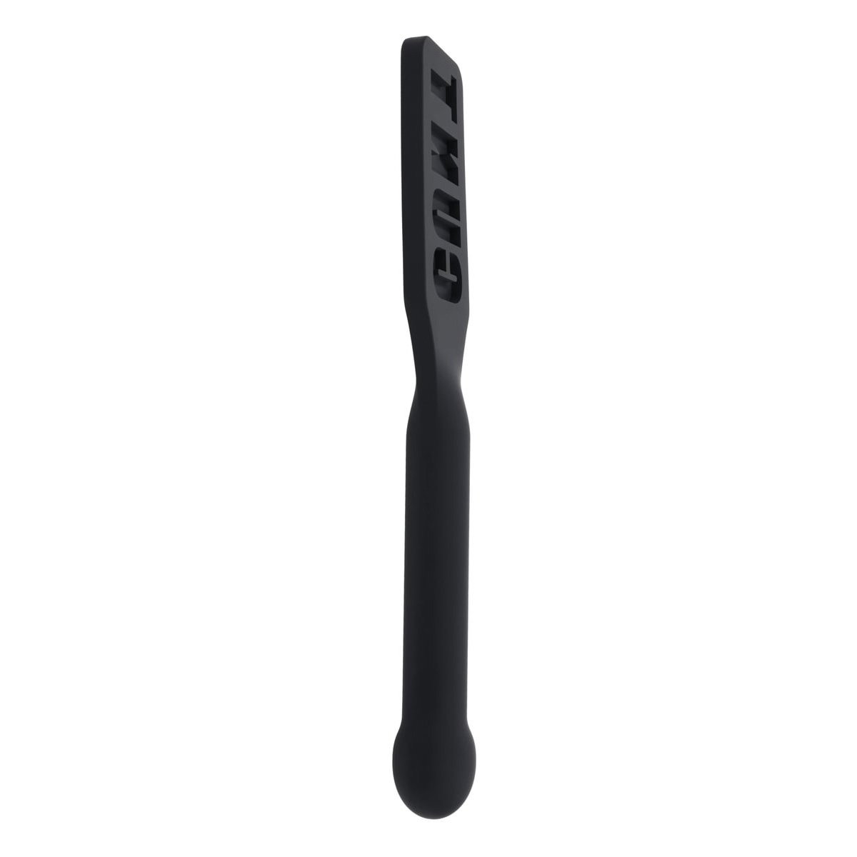 Sportsheets Edge silicone impact paddle with imprinted word on one side and smooth reverse side