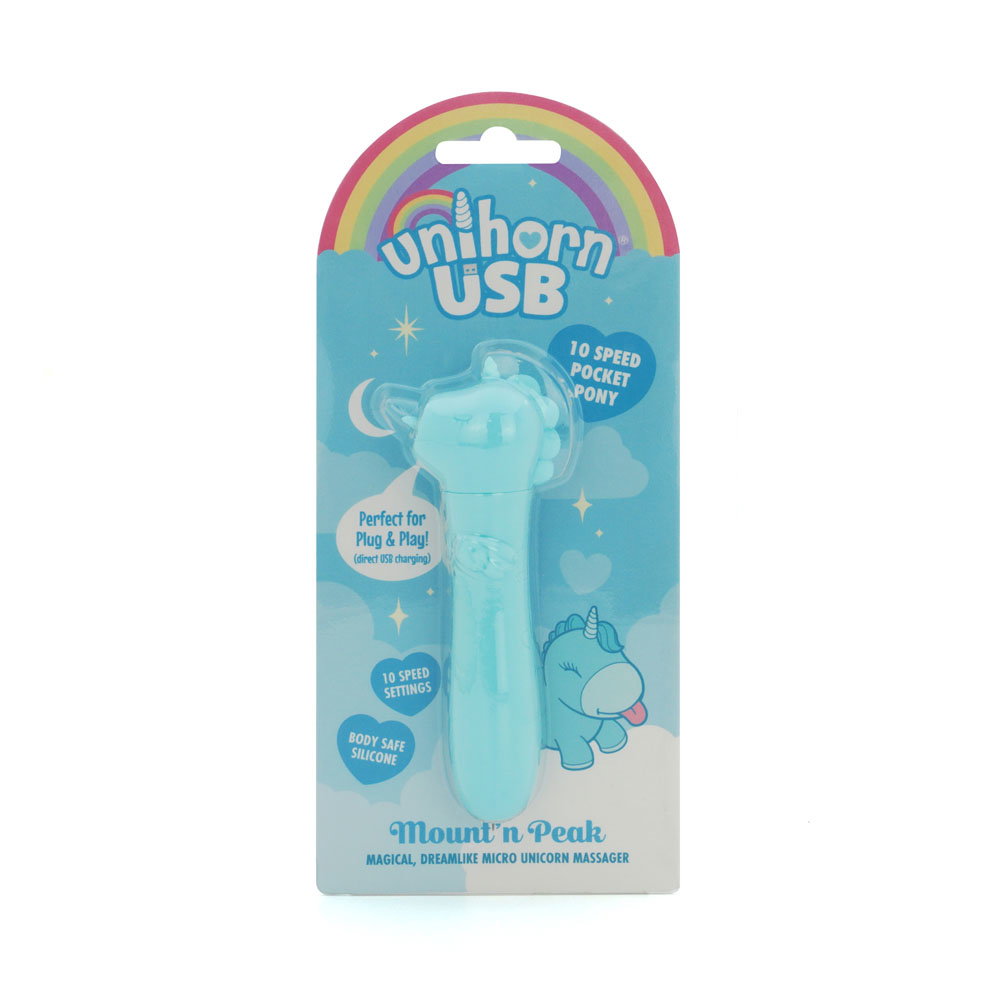Mount'n Peak Unihorn USB bullet vibrator, a compact unicorn-shaped silicone vibrating bullet