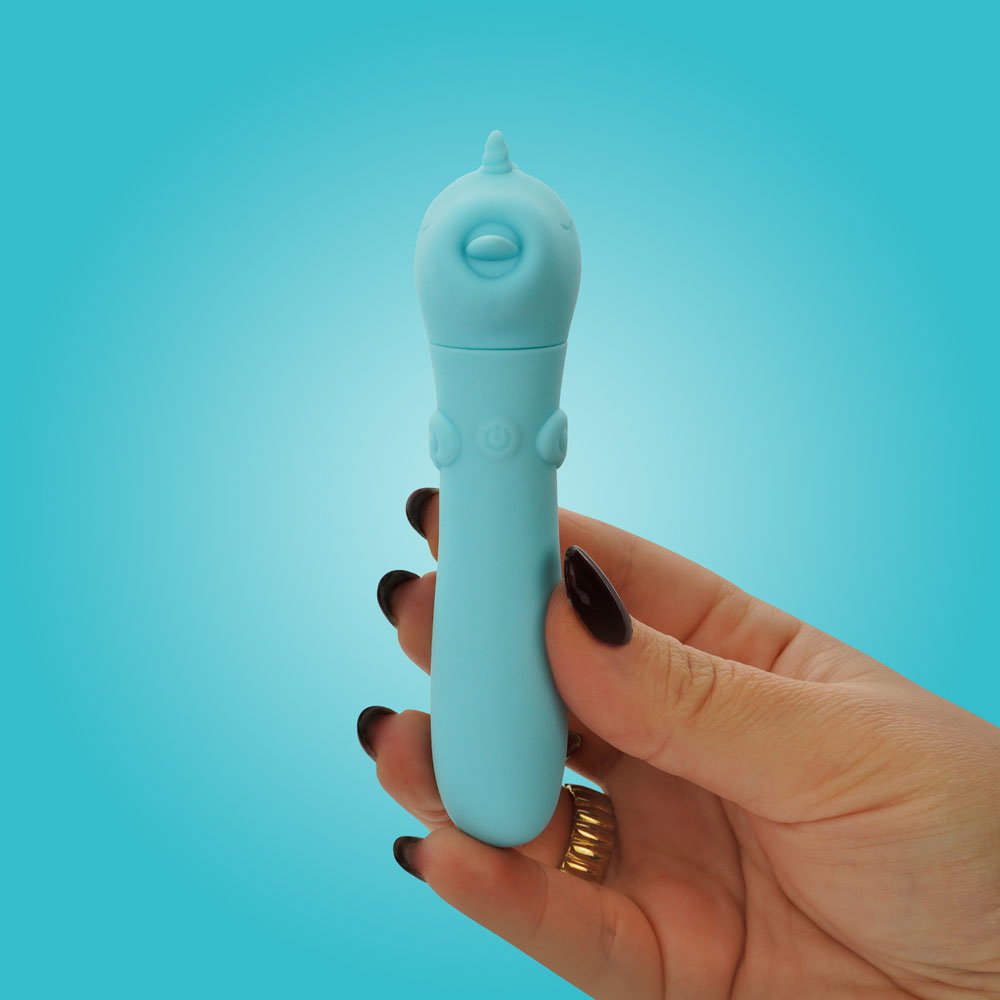 Mount'n Peak Unihorn USB bullet vibrator, a compact unicorn-shaped silicone vibrating bullet