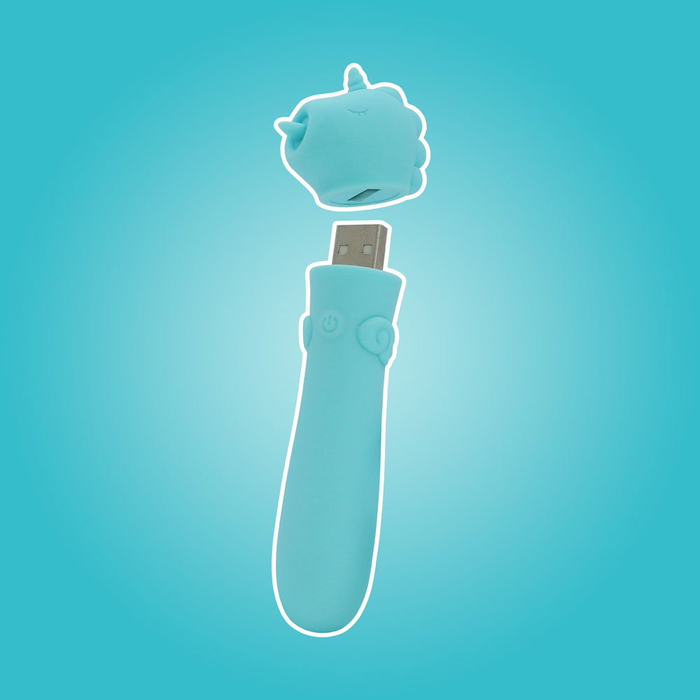 Mount'n Peak Unihorn USB bullet vibrator, a compact unicorn-shaped silicone vibrating bullet
