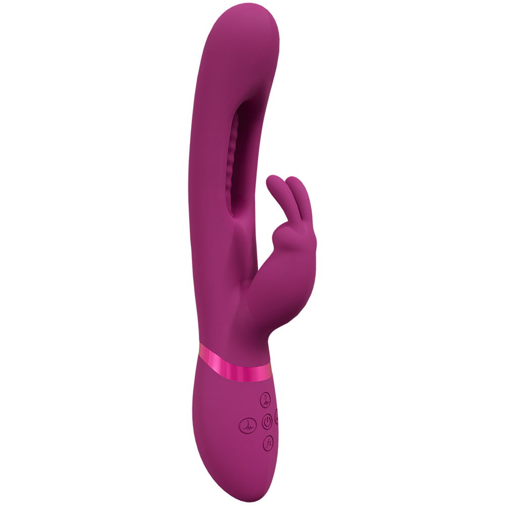 Shots Toys VIVE Mika pink rabbit vibrator with external arm and tongue-style internal tip