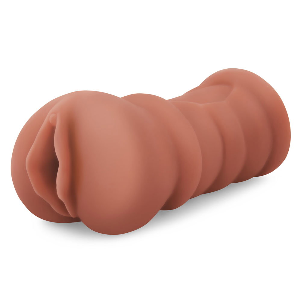 Zolo Stroke Off Latina Stroker, a compact tan-coloured handheld masturbator