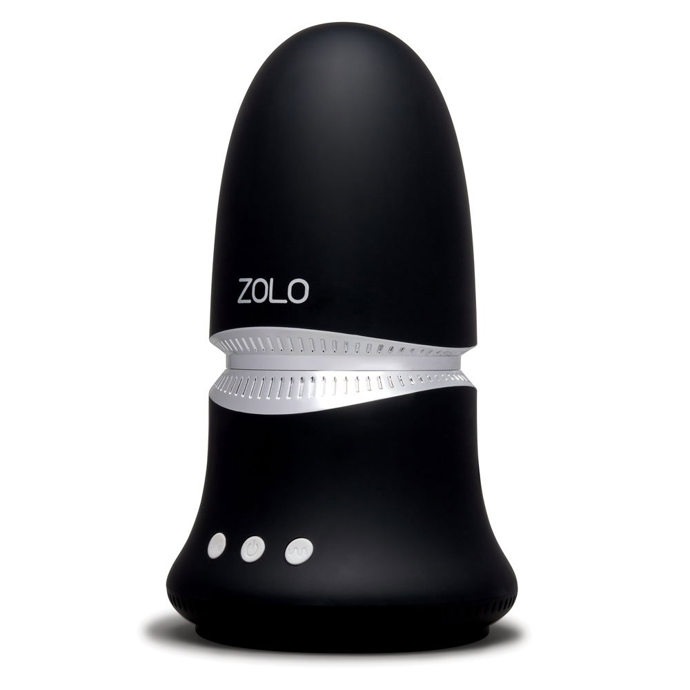Zolo Nut Buster automatic hands-free masturbator with power base, textured silicone sleeve and wireless remote